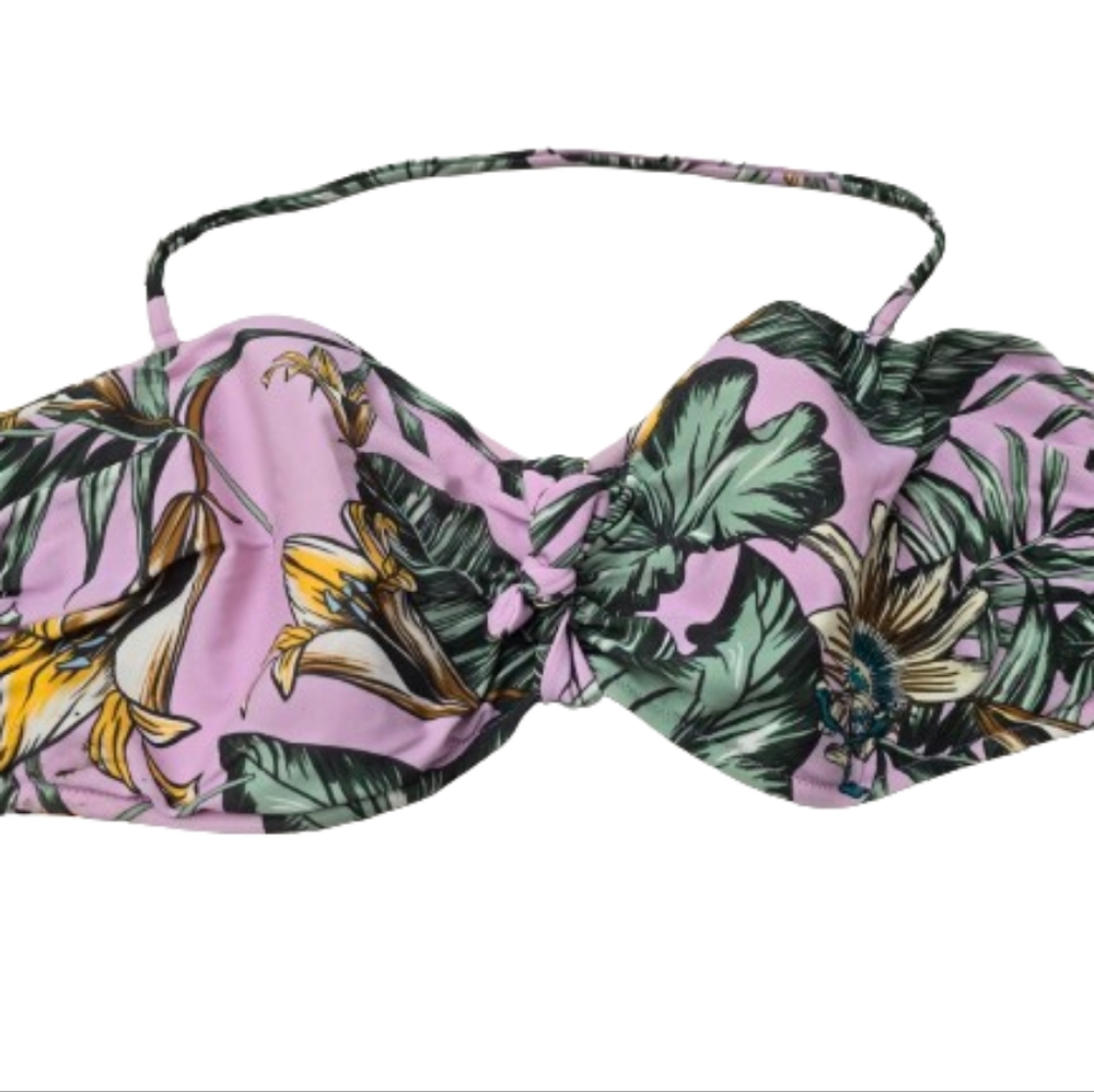 J. CREW Bandeau Style Bikini Top in Smoky Lilac Fern Size XL